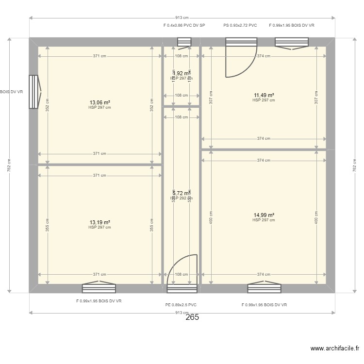 2lm. Plan de 10 pièces et 121 m2