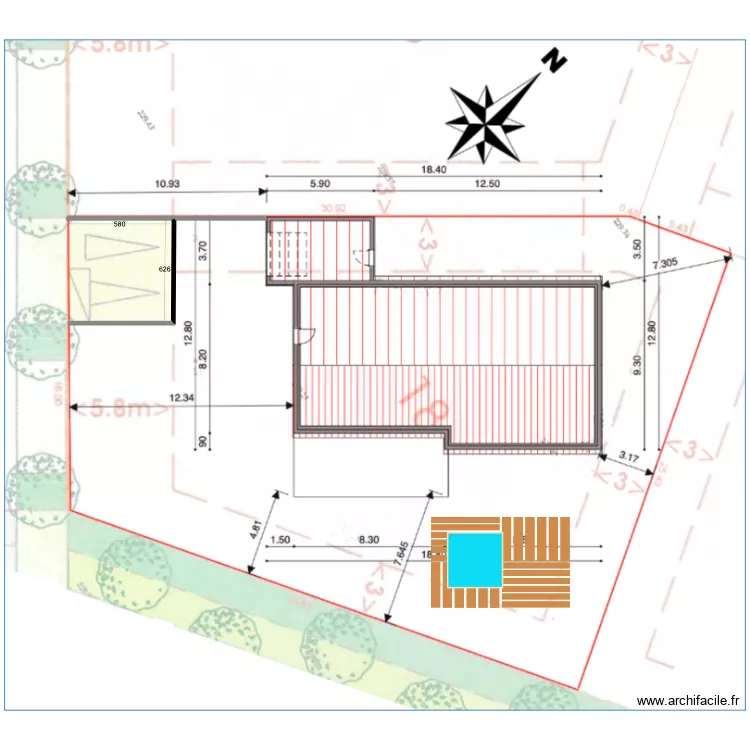 Plan Parcelle PISCINE. Plan de 