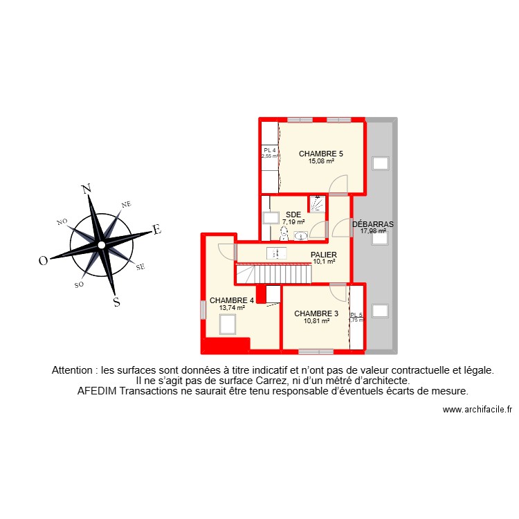 30137. Plan de 32 pièces et 303 m2
