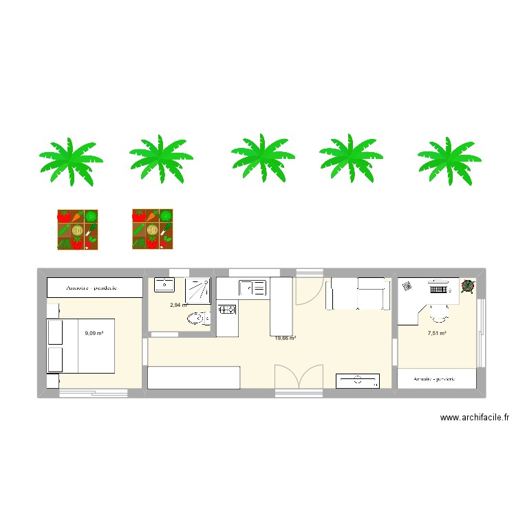 Tiny House. Plan de 0 pièce et 0 m2