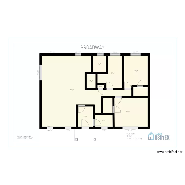 BROADWAY 30' X 44' PLAN VIERGE. Plan de 