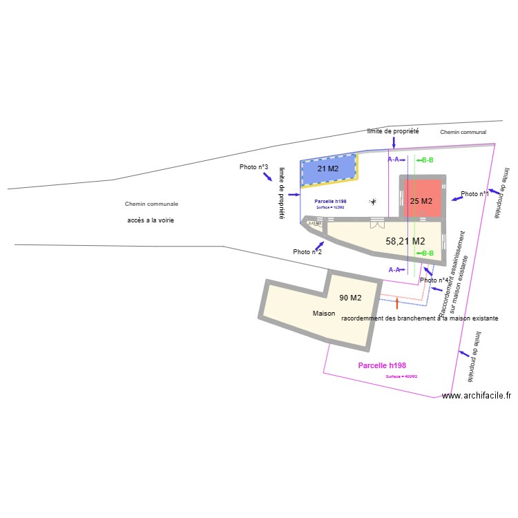 PLAN DE MASSE 4. Plan de 5 pièces et 196 m2