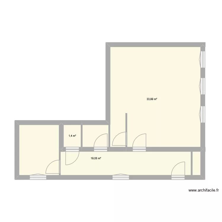 LEVOIR FLEURINES. Plan de 3 Pièces et 54 m² LEVOIR FLEURINES. Plan de 3 Pièces et 54 m²