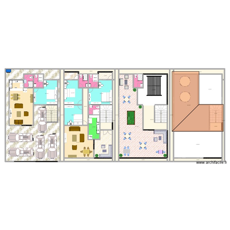 10/17 appartement. Plan de 51 pièces et 638 m2