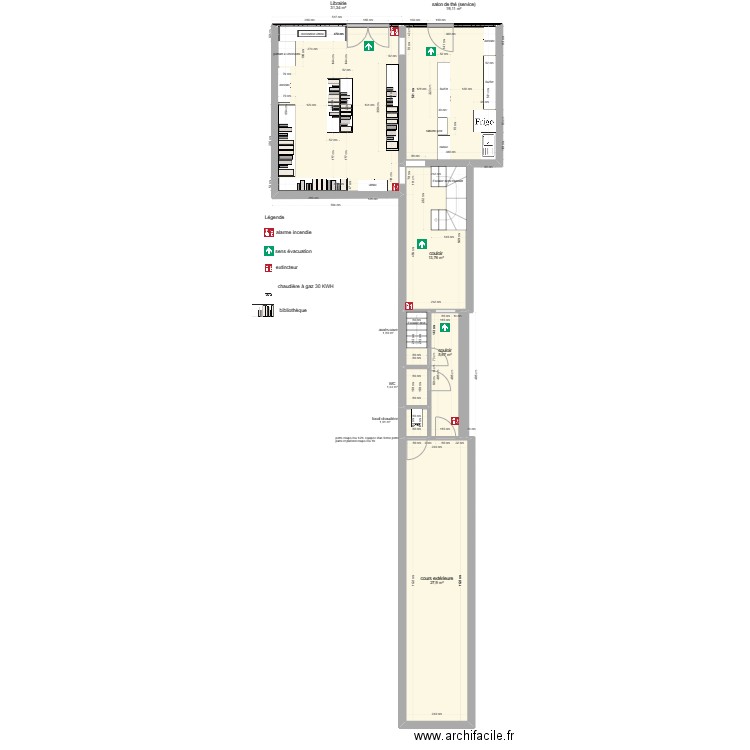 Rdc. Plan de 8 pièces et 102 m2