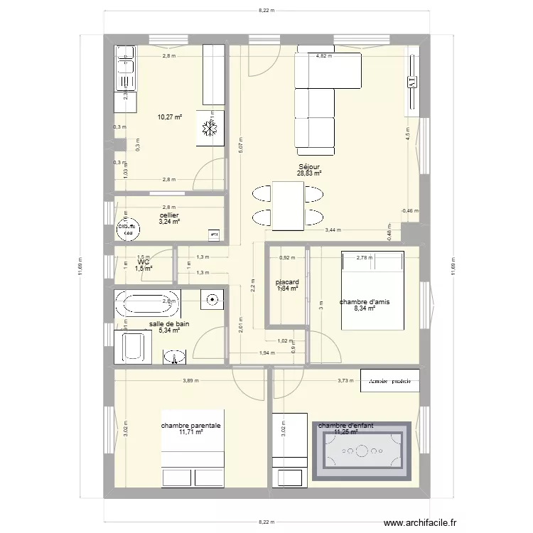 appartement KIDI. Plan de appartement KIDI. Plan de