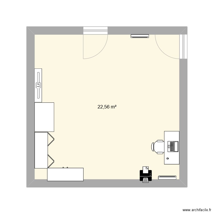 plan de mairie. Plan de 1 pièce et 23 m2