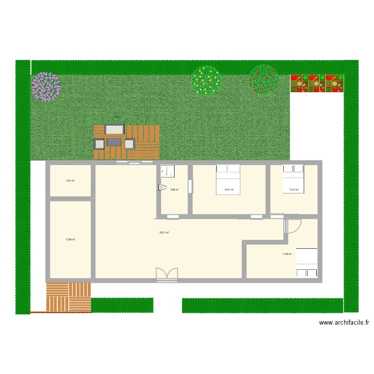 Maison 2 PMR. Plan de 7 pièces et 123 m2