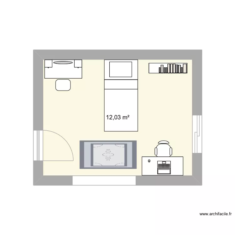 chambre LUZ. Plan de 1  et 12 m²