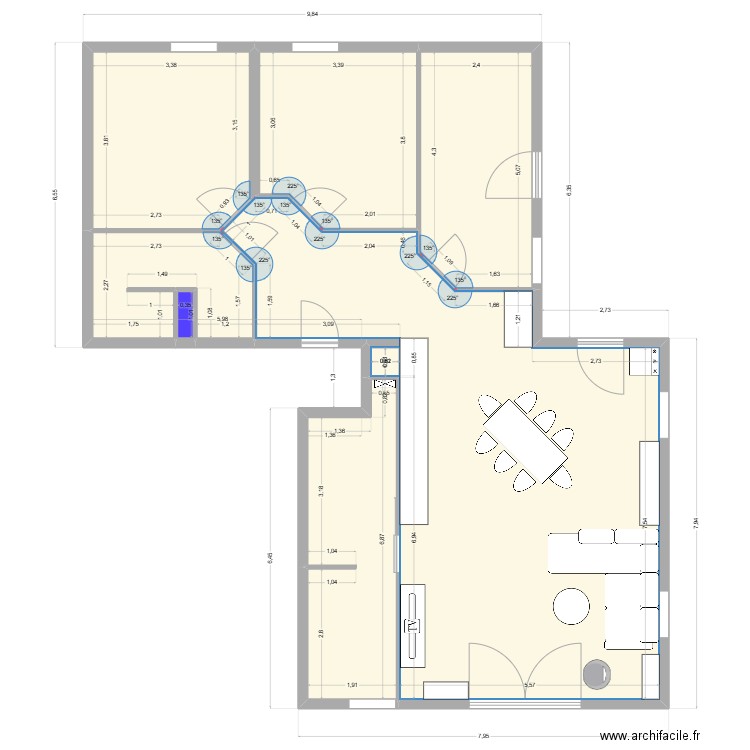 Bischwiller aménagement. Plan de 7 pièces et 111 m2