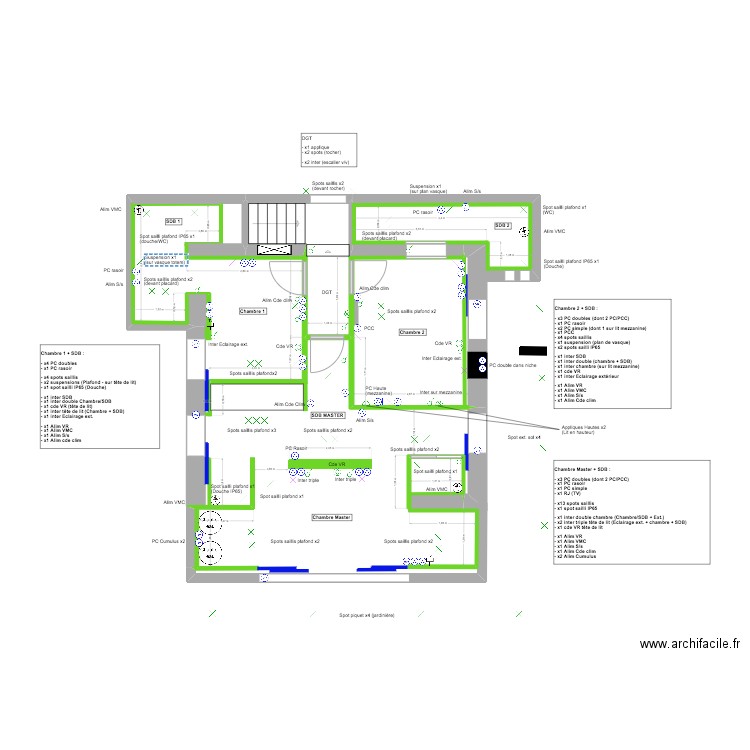 Roc&Mer - RDC - Implantation Elect.. Plan de 1 pièce et 15 m2
