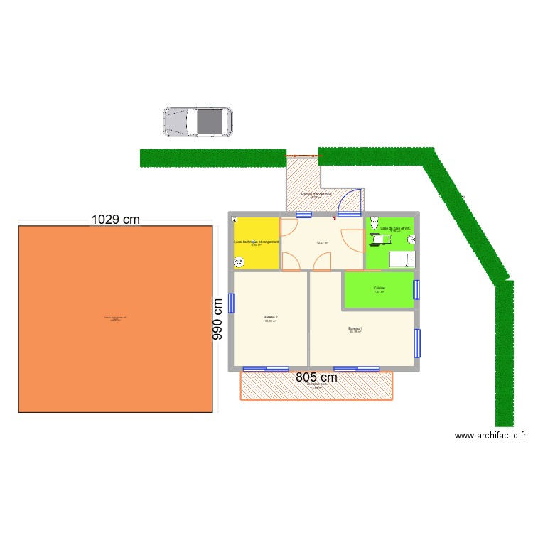 CABAJOJO V2. Plan de 8 pièces et 94 m2