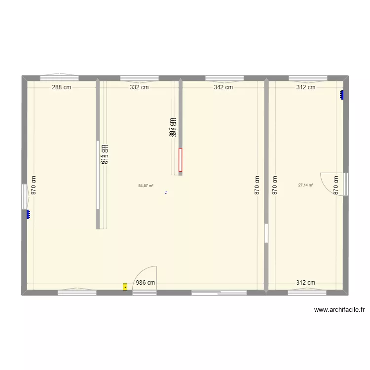 actuel + isolation. Plan de 