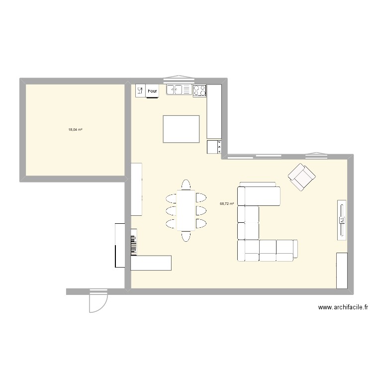 maison. Plan de 2 pièces et 87 m2