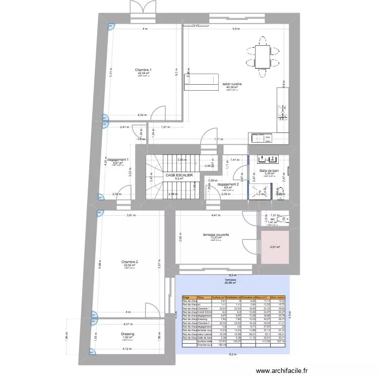 27   bhhhh projet. Plan de 11 pièces et 138 m²