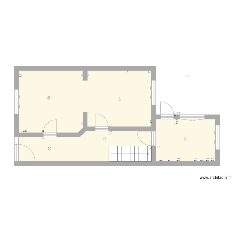 Arlon rez1. Plan de 3 pièces et 52 m2
