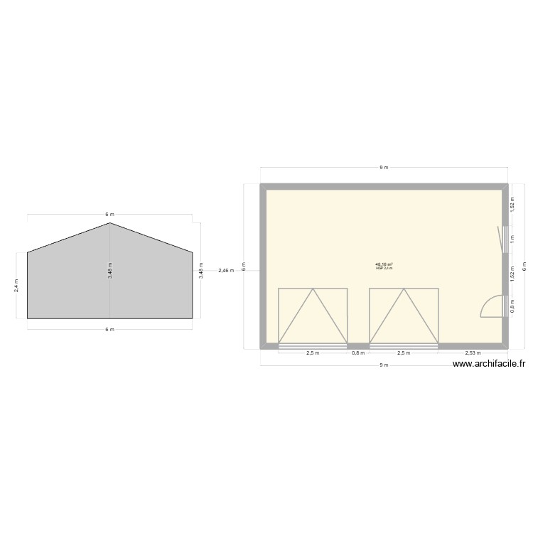 garage. Plan de 0 pièce et 0 m2