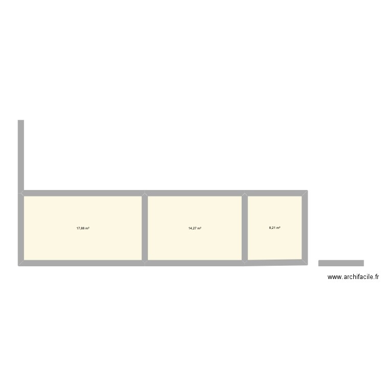 Plan de coupe Neuilly. Plan de 3 pièces et 40 m2