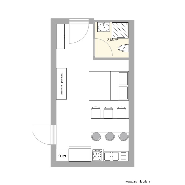 sous sol. Plan de 1 pièce et 3 m2