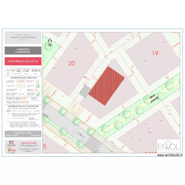 Implantation-Parcelle 18. Plan de 