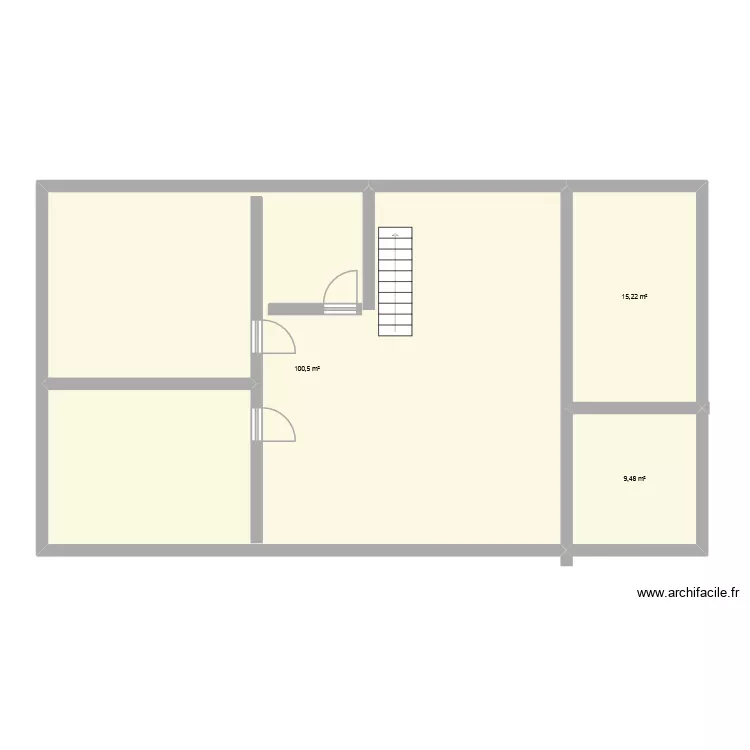 Etage. Plan de 3  et 125 m²