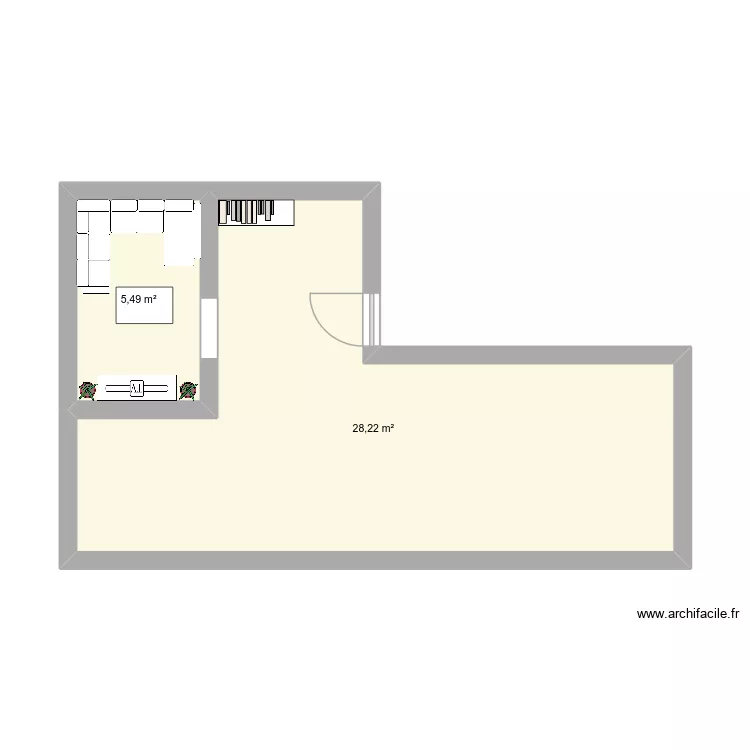 camille 1. Plan de 2  et 34 m²