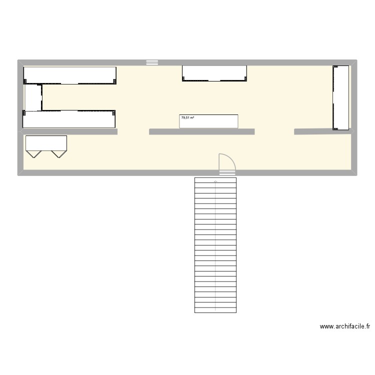M. cave. Plan de 1 pièce et 80 m2
