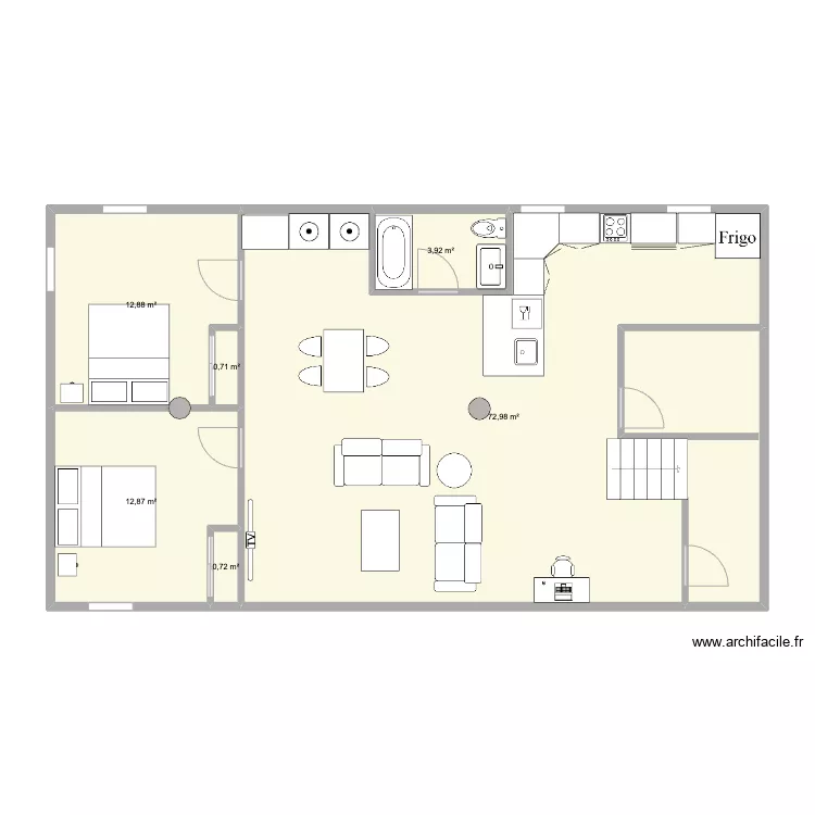 Sous-sol 2225 GC. Plan de 