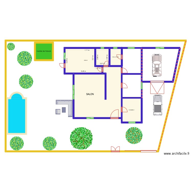 dar kharouba-proposition1. Plan de 5 pièces et 125 m2