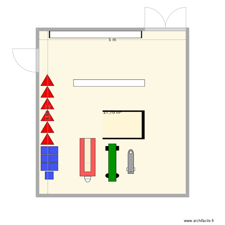 atelier 4. Plan de 1 pièce et 28 m2