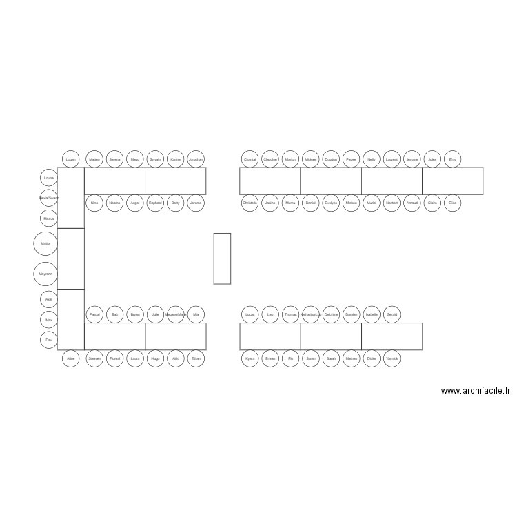 Baptemes. Plan de 0 pièce et 0 m2