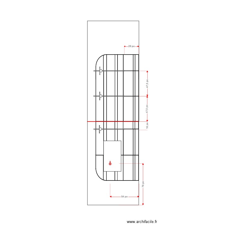 Mur N et O Électricité. Plan de 0 pièce et 0 m2
