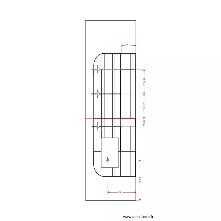 Mur N et O &Eacute;lectricit&eacute;. Plan de 
