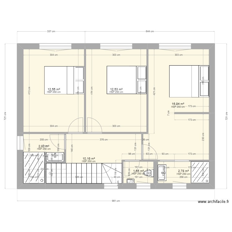 n1 seyne. Plan de 38 pièces et 557 m2