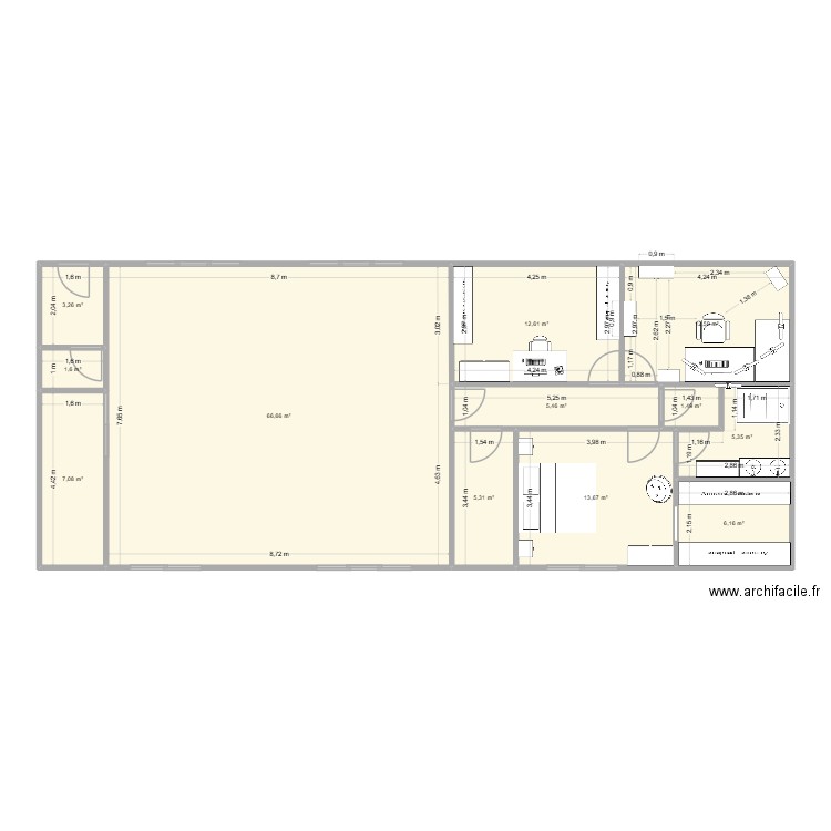 Maison 3. Plan de 12 pièces et 141 m2