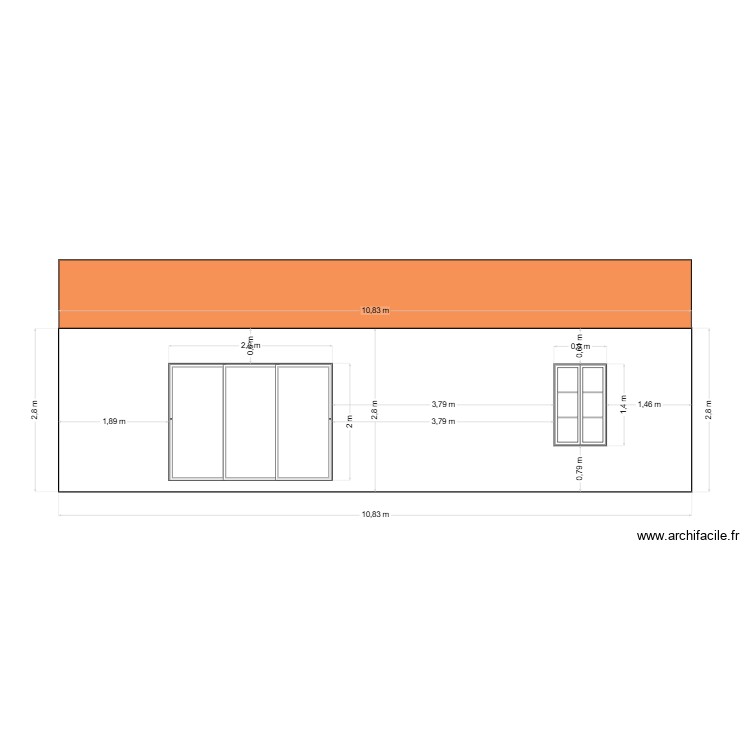 Coupe façade SUD. Plan de 0 pièce et 0 m2