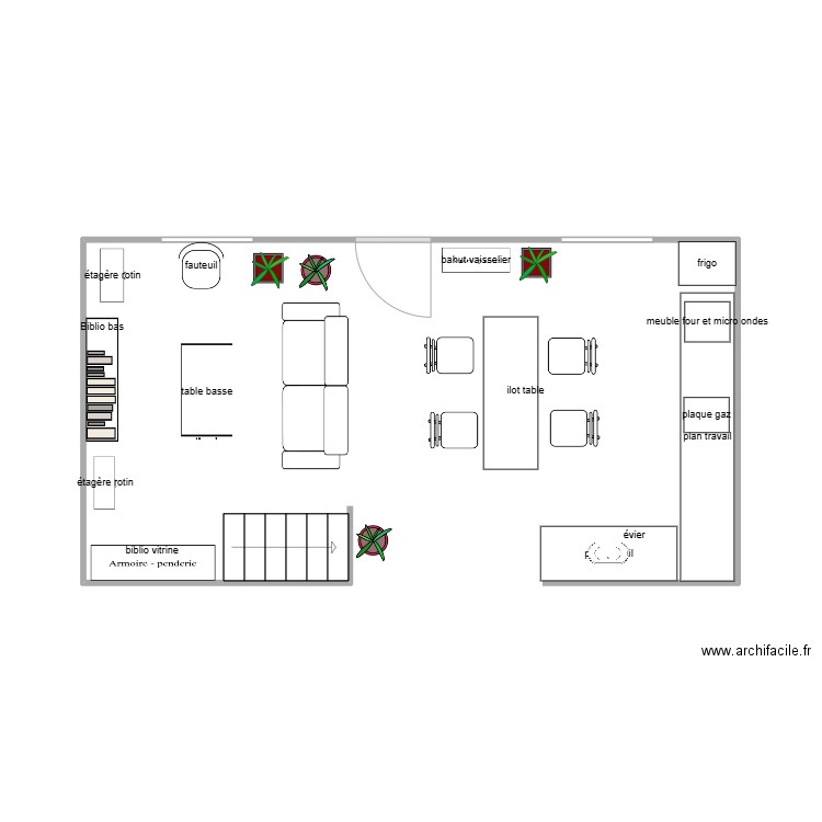 cuisine salon. Plan de 0 pièce et 0 m2