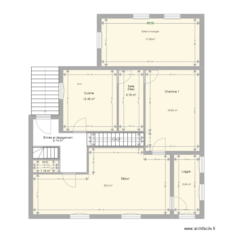 kienstville. Plan de 8 pièces et 91 m2