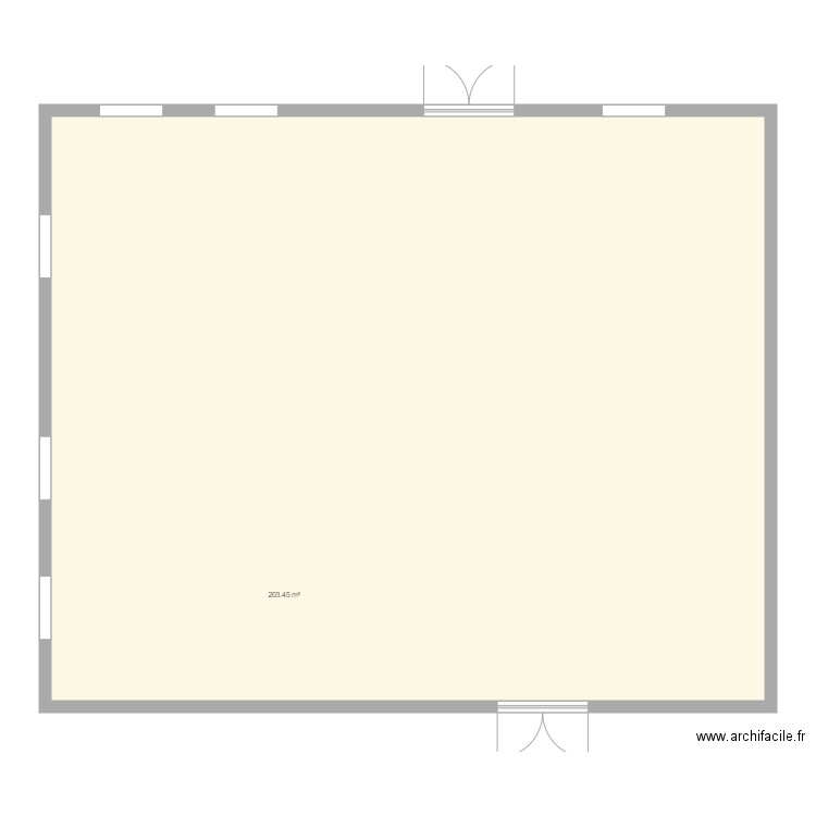 LOCAUX. Plan de 1 pièce et 203 m2
