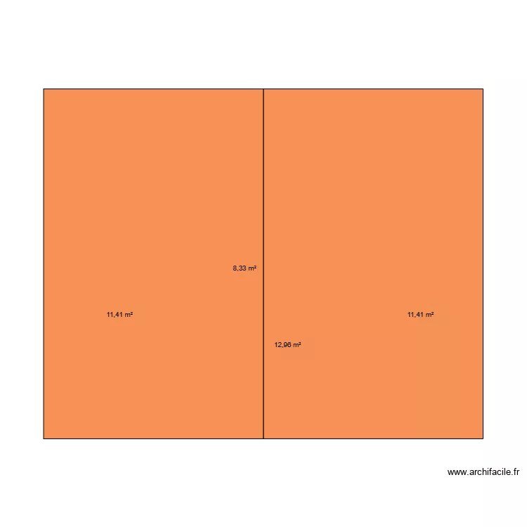 Etage. Plan de 4  et 44 m²