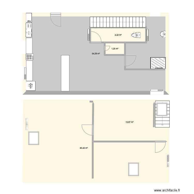 CORQUI. Plan de 5 pièces et 129 m2