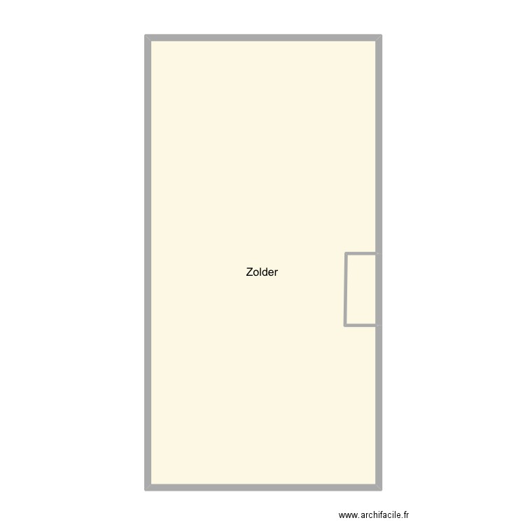 167 - zolder. Plan de 2 pièces et 71 m2