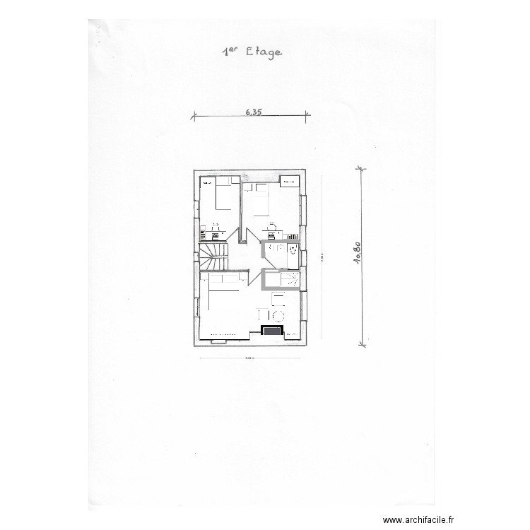 Saint Aubin 1er étage. Plan de 0 pièce et 0 m2