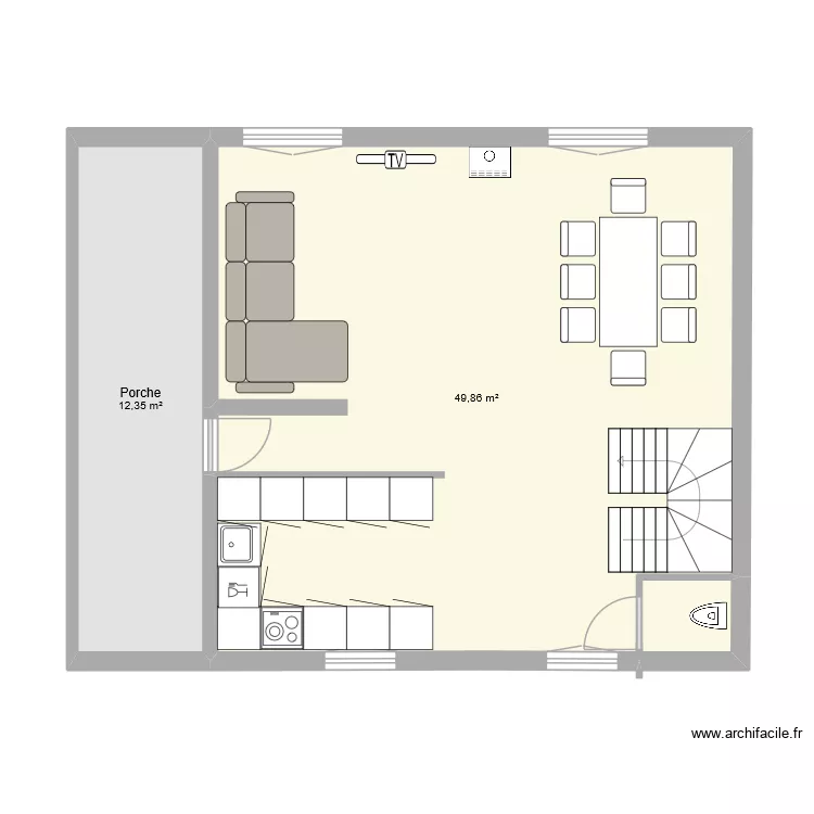 Maison rez-de-chauss&eacute; 2. Plan de 2  et 62 m²