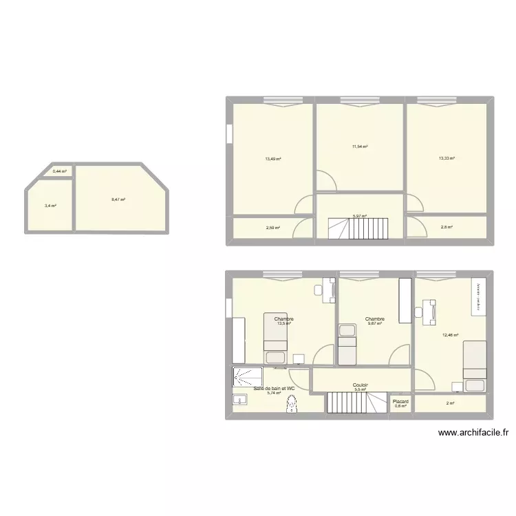 Maison rdc. Plan de 16 Pièces et 112 m² Maison rdc. Plan de 16 Pièces et 112 m²