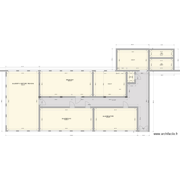 1er étage V6 . Plan de 10 pièces et 229 m2