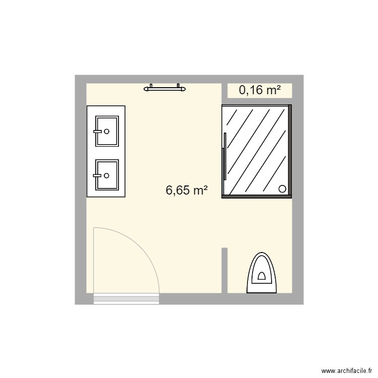 Salle de bain 2 porte à gauche. Plan de 0 pièce et 0 m2