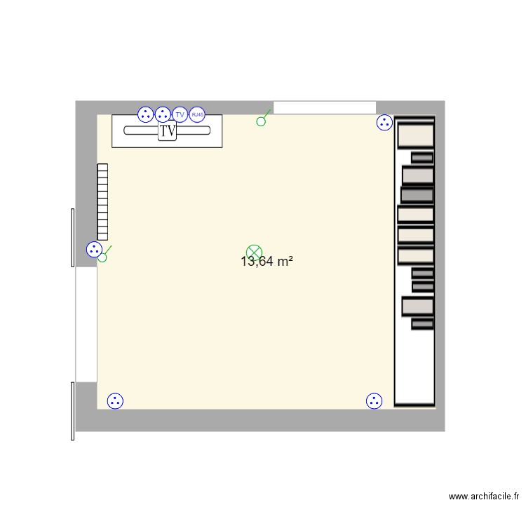 bibliothèque Elec. Plan de 0 pièce et 0 m2