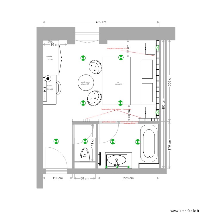 R2      CHAMBRE 25. Plan de 0 pièce et 0 m2