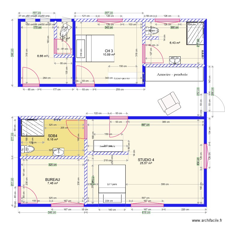 STUDIO 3 ET4  V 001 16 07 2021. Plan de 0 pièce et 0 m2